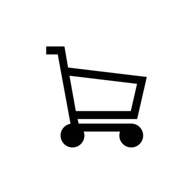 Alışveriş arabası simgesi, vektör illüstrasyonu