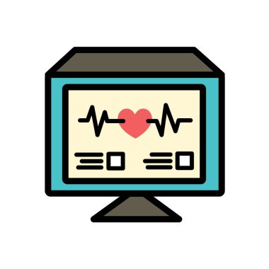 beyaz arkaplanda izole edilmiş karikatür biçiminde kalp atış simgesi