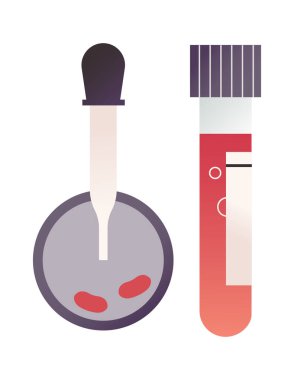 Kan ve hücreli bir laboratuvar pipetinin vektör çizimi 
