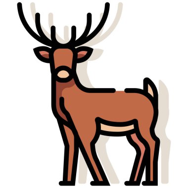 geyik simgesi, vektör illüstrasyonu