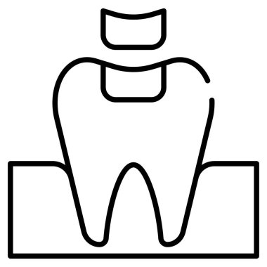 Diş hekimliği simgesi, vektör illüstrasyonu