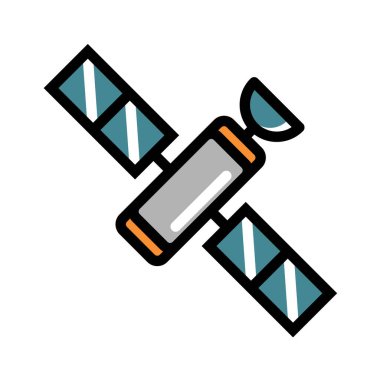 Uydunun siyah beyaz simgesinin vektör çizimi 