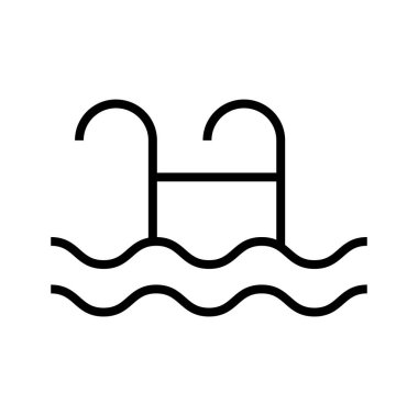 Yüzme havuzu ikonu. vektör illüstrasyonu