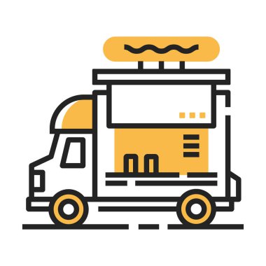 kamyon web simgesi, vektör illüstrasyonu 