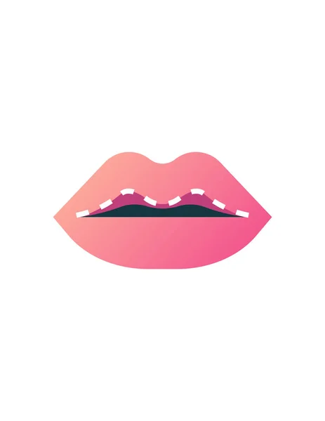 Icono Labios Aislado Sobre Fondo Blanco Ilustración Vectorial — Vector de stock