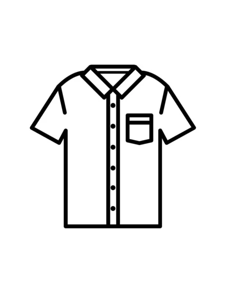 Skjorta Ikon Svart Stil Isolerad Vit Bakgrund Kläder Symbol Vektor — Stock vektor