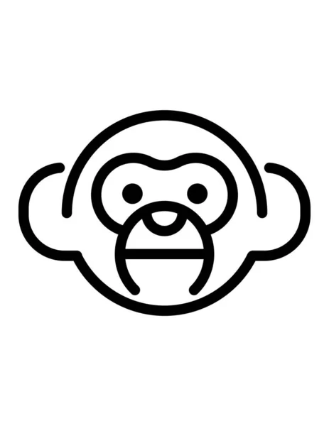 Ilustração Vetor Ícone Macaco —  Vetores de Stock
