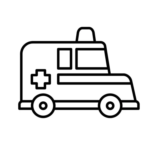 Ambulance Platte Pictogram Vector Illustratie — Stockvector