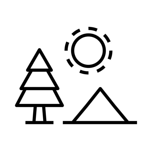 树和太阳图标 — 图库矢量图片