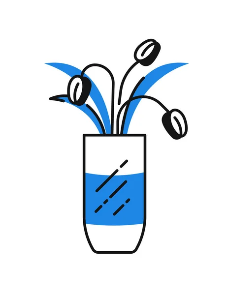 Ilustração Vetorial Vaso Com Flores — Vetor de Stock