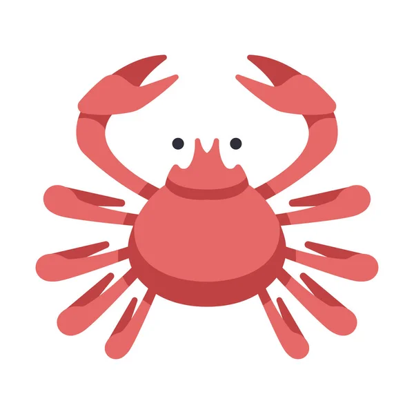 Vector Illustration Red Blue Crab Icon — Stock Vector
