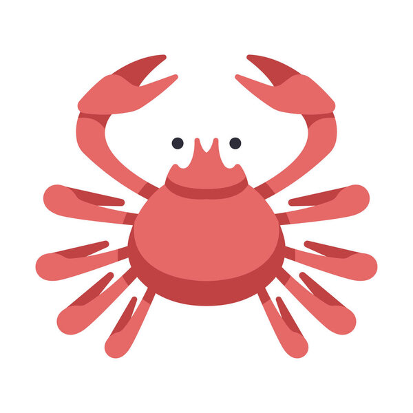 vector illustration of a red and blue crab icon