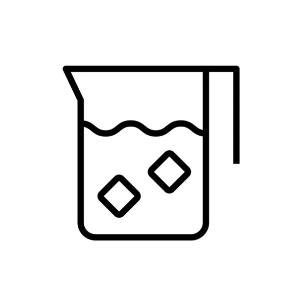 Иконка Стекла Стиле Контура Выделена Белом Фоне Векторная Иллюстрация Напитков — стоковый вектор