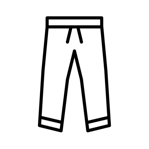 Broek Pictogram Zwarte Stijl Geïsoleerd Witte Achtergrond Kleding Symbool Vector — Stockvector