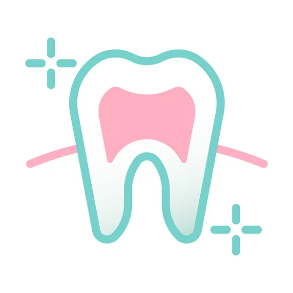 Tooth Flat Icon Vector Illustration — Stock Vector