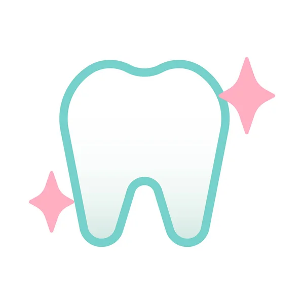 Tooth Flat Icon Vector Illustration — Stock Vector