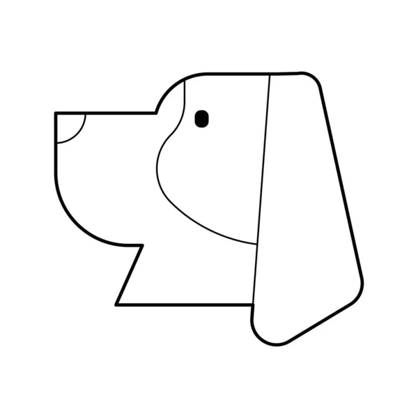 白い背景に隔離されたシンプルなスタイルで犬のアイコン ベクターイラスト — ストックベクタ