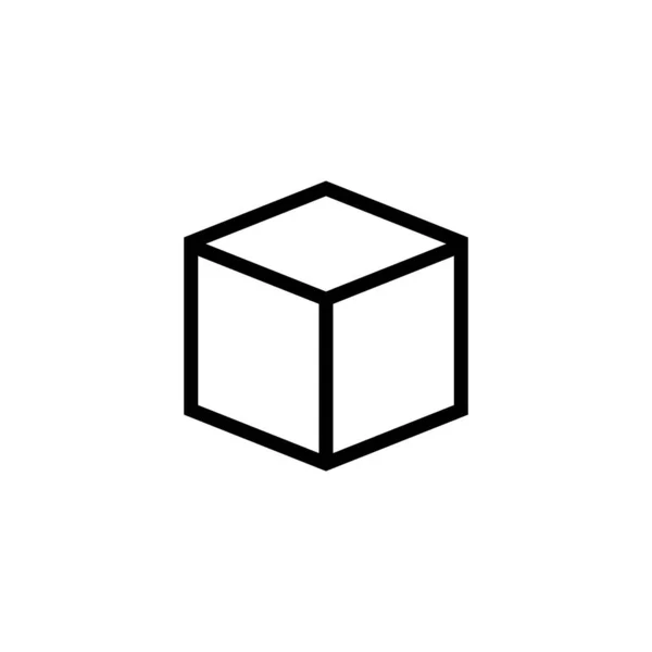 Ícone Cubo Ilustração Vetorial Estilo Design Plano — Vetor de Stock