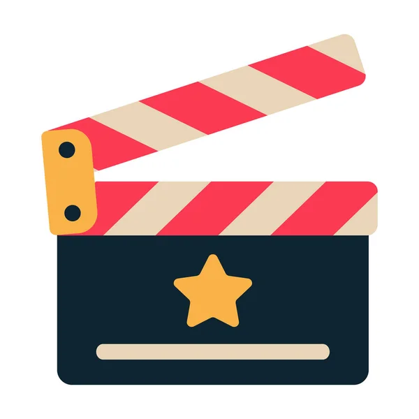 Filme Clapperboard Ícone Vetorial Colorido — Vetor de Stock
