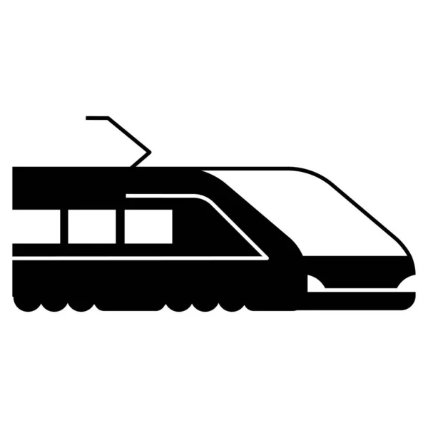 Значок Поезда Векторная Иллюстрация Стиль Плоский Знаковый Символ Черном Фоне — стоковый вектор