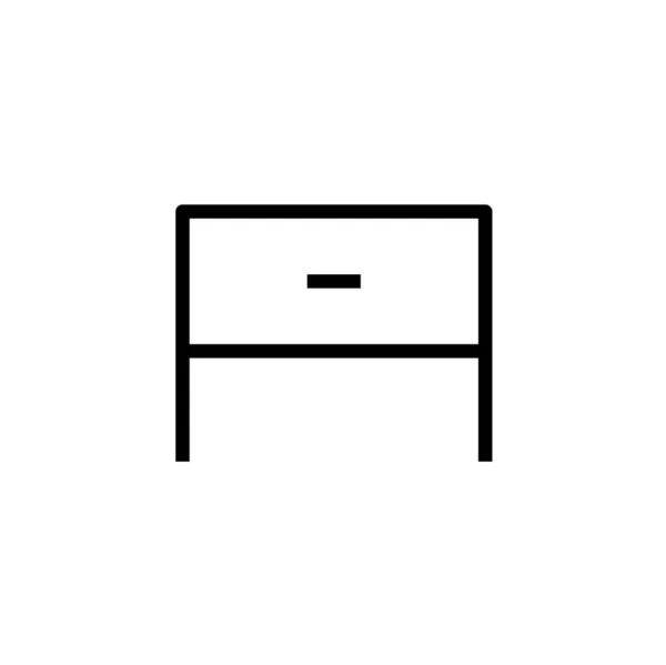 Tischsymbol Schwarzen Stil Isoliert Auf Weißem Hintergrund Vektorillustration — Stockvektor