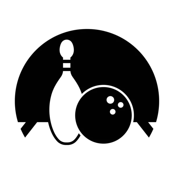Boule Bowling Skittles Icône Dans Style Plat Isolé Sur Fond — Image vectorielle