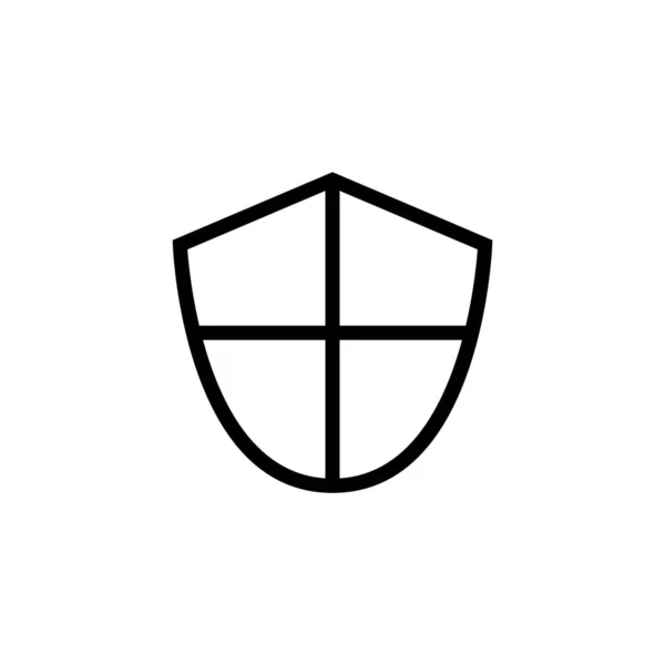 Shield Icon Protection Symbol Flat Vector Illustration — Stock Vector