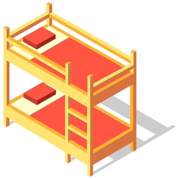 Isometric Rendering Wooden House — Stock Vector
