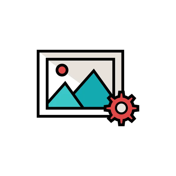 Schöne Berglandschaft Auf Dem Bildschirm Web Symbol Vektor Illustration — Stockvektor