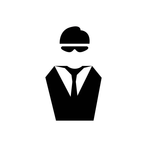 Muž Ikona Černém Stylu Izolované Bílém Pozadí Vektorová Ilustrace Symbolu — Stockový vektor