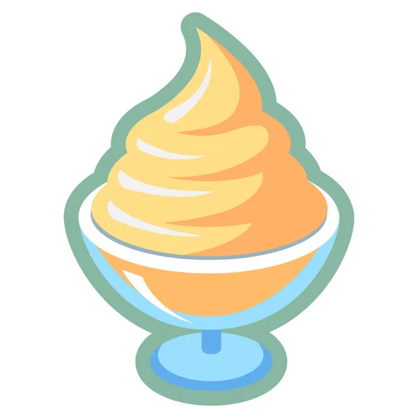 Ice Cream Flache Icon Vektor Illustration — Stockvektor