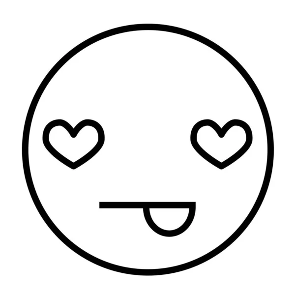 Uśmiechnięta Twarz Ikonie Miłości Web Wektor Ilustracji — Wektor stockowy