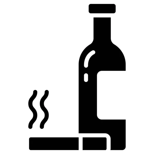 Ikona Vektoru Pití Alkoholu Styl Dvoubarevný Plochý Symbol Intenzivní Červené — Stockový vektor
