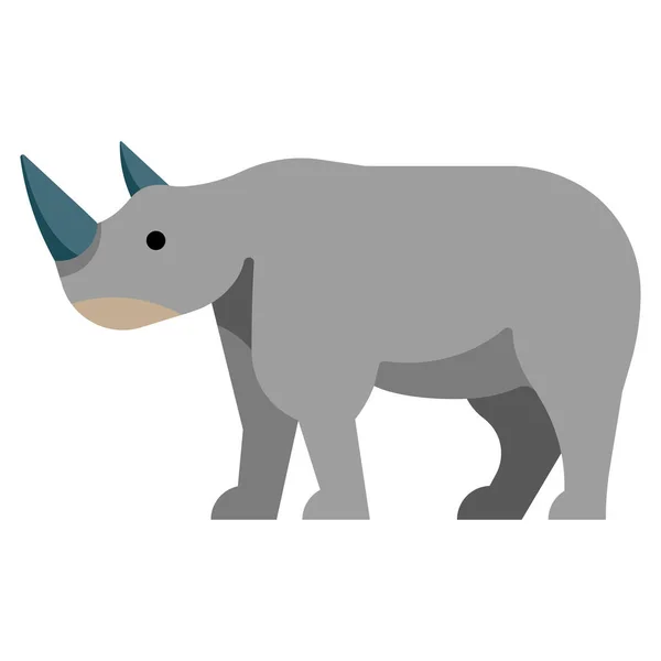 Ilustração Vetorial Rinoceronte Dos Desenhos Animados —  Vetores de Stock