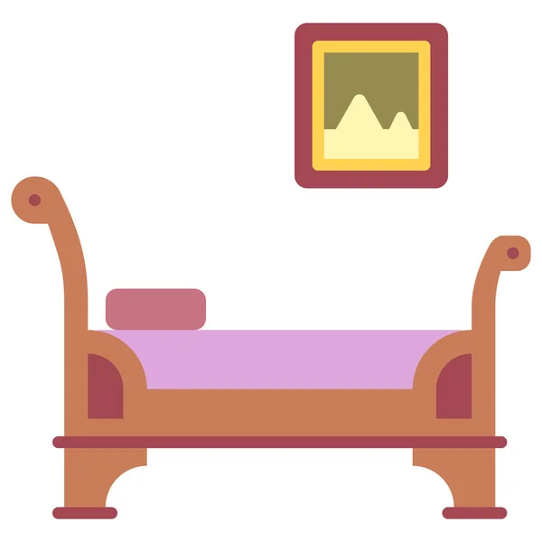 Ilustração Vetorial Uma Cama Cadeira Dormir — Vetor de Stock