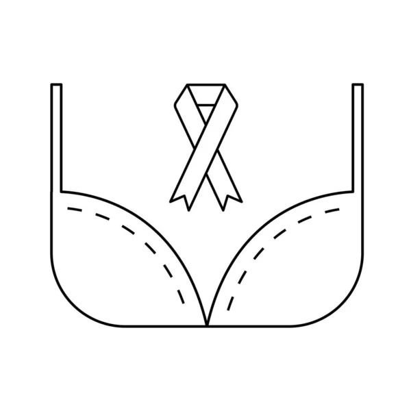 Ikona Plochého Vektoru Rakoviny Prsu — Stockový vektor