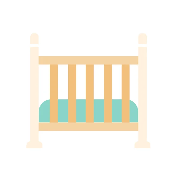 Ikon Baby Crib Dengan Gaya Sederhana Terisolasi Pada Latar Belakang - Stok Vektor