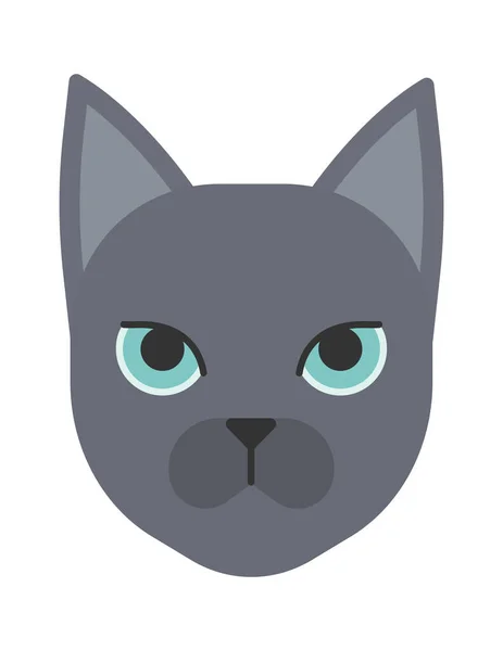 Niedliche Katze Gesicht Symbol Vektor Illustration Design — Stockvektor