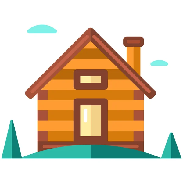 Casa Con Techo — Vector de stock