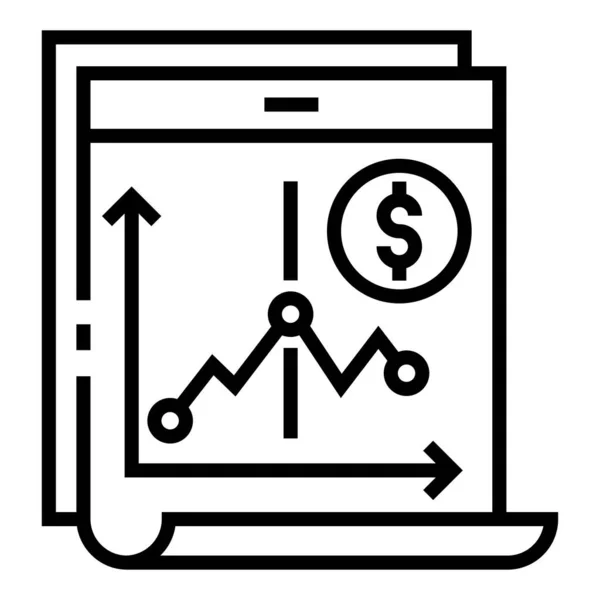 Finanzas Economía Línea Vector Icono — Vector de stock