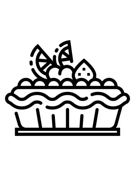 ケーキアイコン パン屋の料理と美食をテーマに 孤立したデザインです ベクターイラスト — ストックベクタ