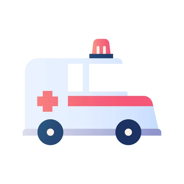 Ilustración Vector Icono Plano Ambulancia — Vector de stock