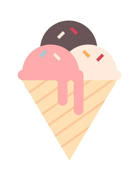 Ice Cream Płaska Ikona Wektor Ilustracji — Wektor stockowy
