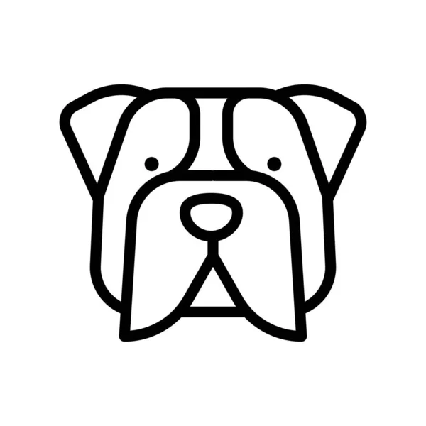 Bulldog Icona Piatta Vettoriale Illustrazione — Vettoriale Stock