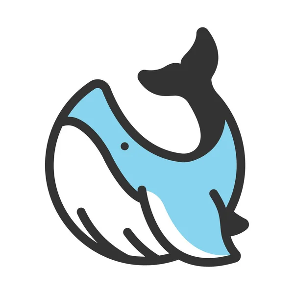 Whale Web Icon Vector Illustration — Stock Vector