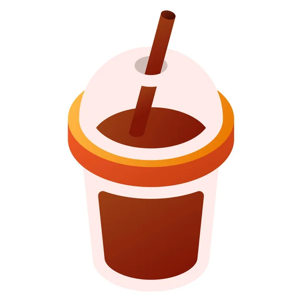 Eis Kaffee Flache Ikone Vektor Illustration — Stockvektor