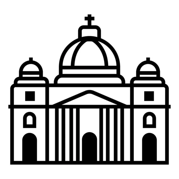 Ikona Kościoła Ilustracja Kreskówki Budowy Wektorowe Ikony Dla Sieci — Wektor stockowy