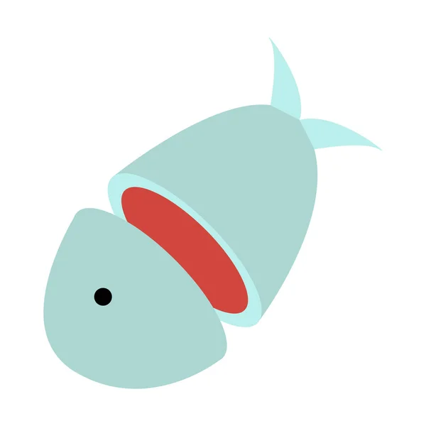 Vektorillustration Von Aufgeschnittenen Cartoon Fischen — Stockvektor