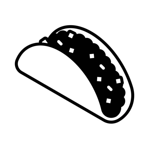 Gambar Ikon Vektor Simbol Taco Datar - Stok Vektor