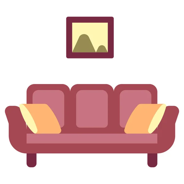 Sofa Web Icon Vector Illustration — Stock Vector